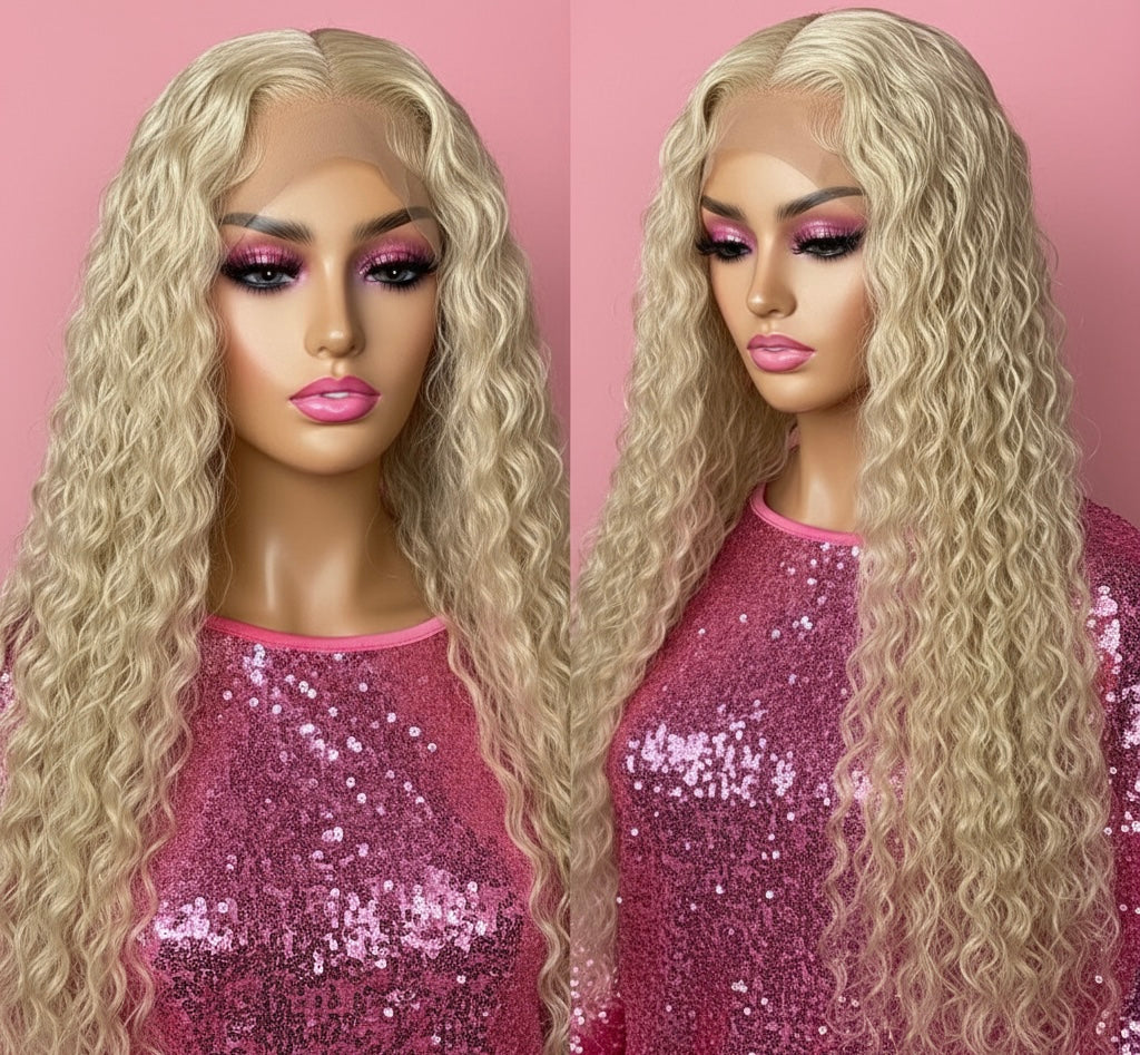 Brazilian Water Curly Glueless Wear and Go Loose Deep Wave
HD Human Hair Lace Wig - Full 13x4 Coverage & Pre-Plucked Natural Hairline - only 36 inch length available ***