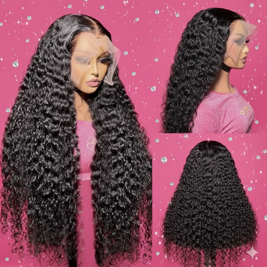 Brazilian Water Curly Glueless Wear and Go Loose Deep Wave
HD Human Hair Lace Wig - Full 13x4 Coverage & Pre-Plucked Natural Hairline - only 36 inch length available ***